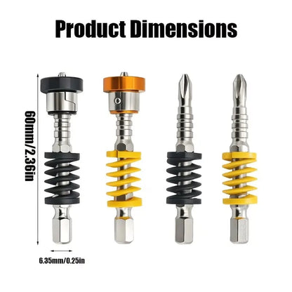⚡ 5-Pack Spring-Loaded Magnetic Screwdriver Bits | Quick-Release Positioning Drill Bits