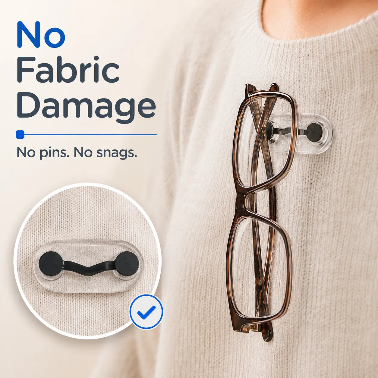 🎁50K+ SOLD! Almost Gone🎉🧲No Damage Clothing Magnetic Glasses Holder(3pcs)