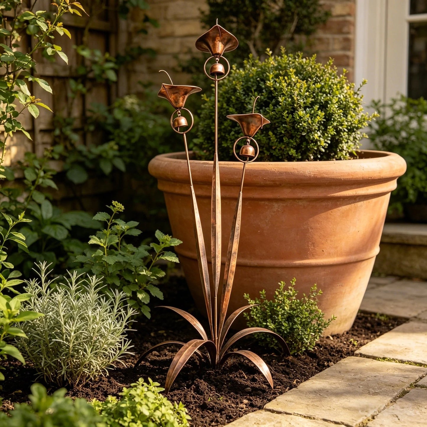 Copper Calla Lily Garden Chime Set – A Peaceful Touch for Flower Lovers 🌿🔔
