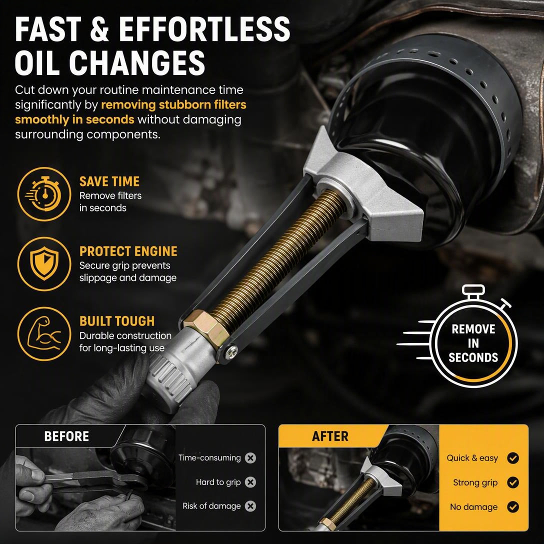 🛠️NEW Auto Car Diameter Adjustable Oil Filter Removal Strap Wrench Tool