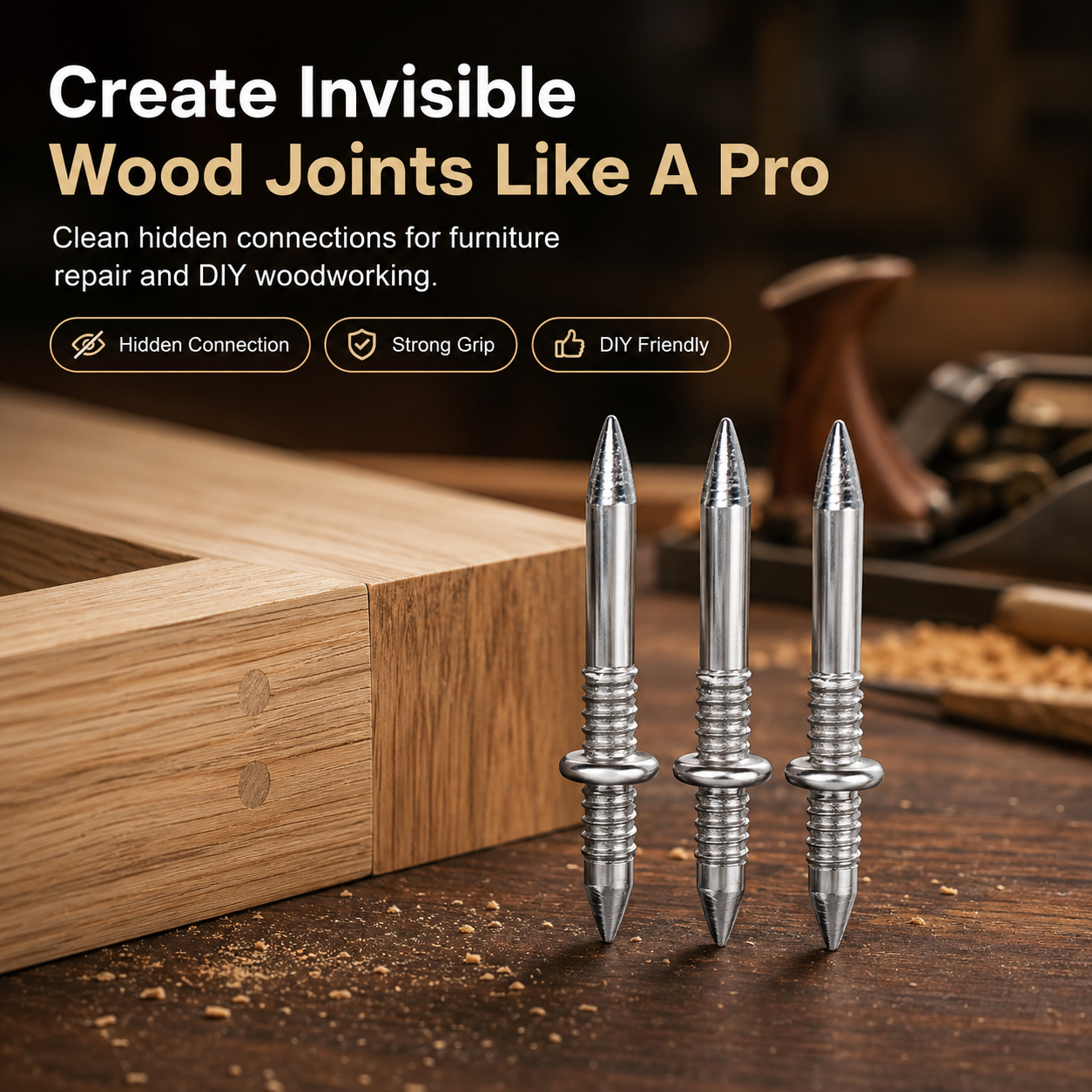 🔨Invisible Double Head Wood Joint Nails | Hidden Connector Pins for DIY Furniture Repair & Woodworking