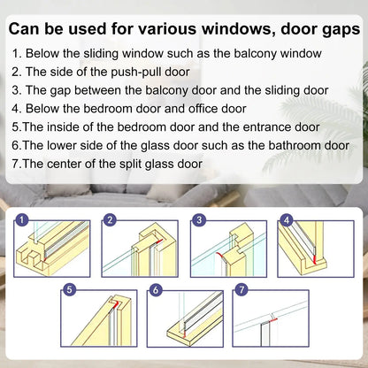 Door Weather Stripping, Self-Adhesive Draft Stopper Seal for Doors & Windows