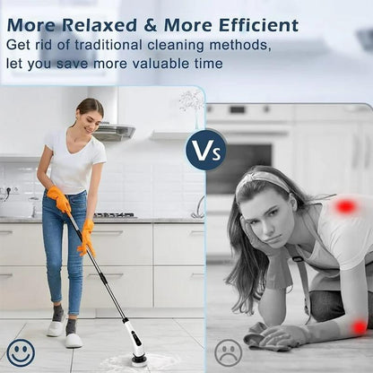 Cordless Electric Spin Scrubber with 9 Brush Heads
