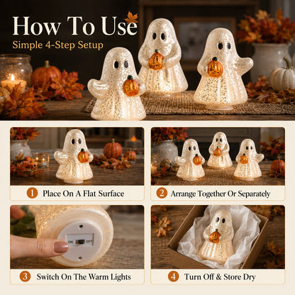 Beleuchtetes Halloween-Geisterfiguren-Set👻🏡