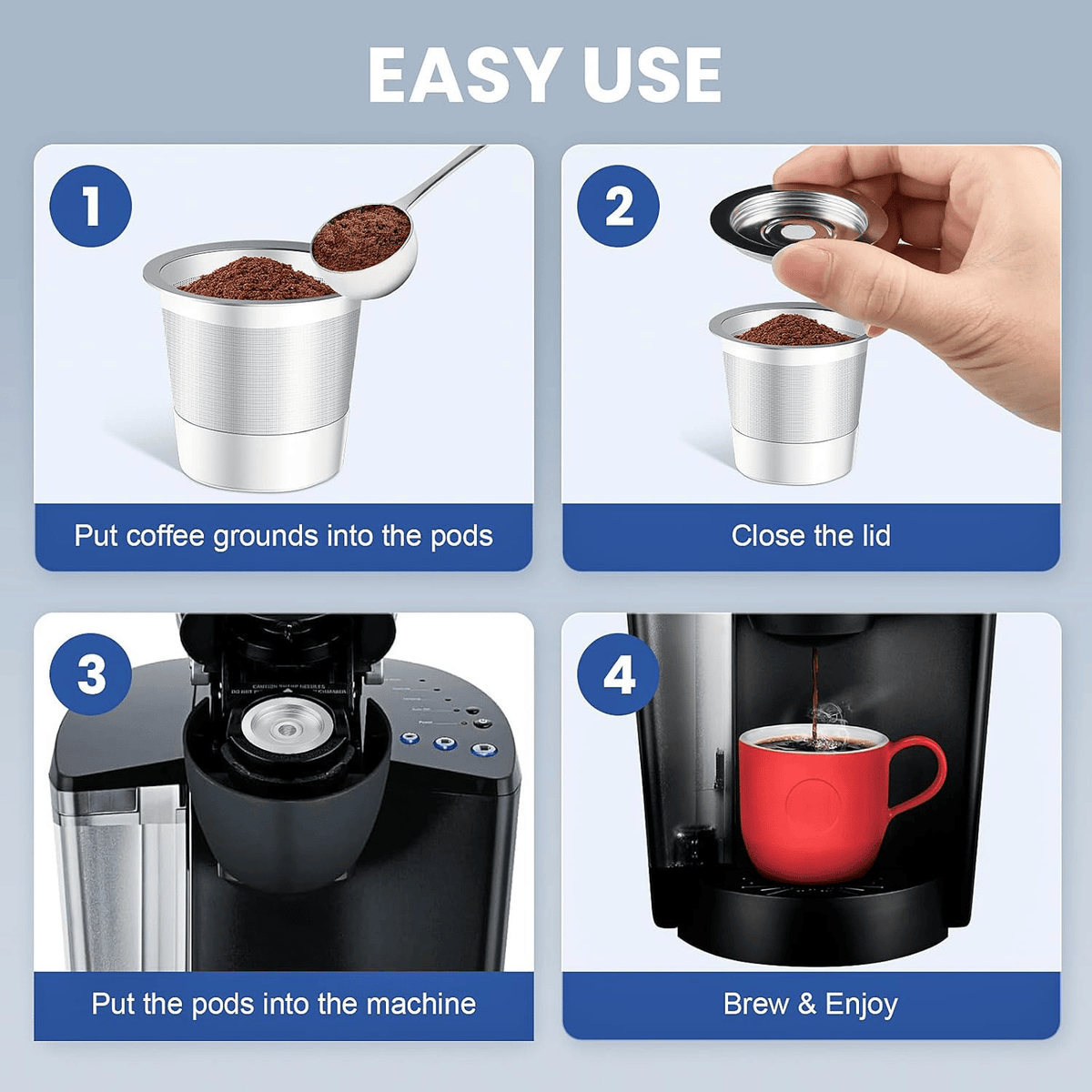 Reusable K Cup for Keurig 1.0 Stainless Steel Refillable K Cups --😍Last Day Promotion 49% OFF