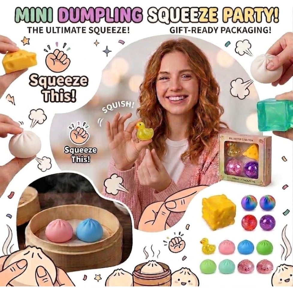 🥟 24-Day Squishy Dumpling Advent Calendar – Stress Relief, 24 Vibrant Colors, Collectible