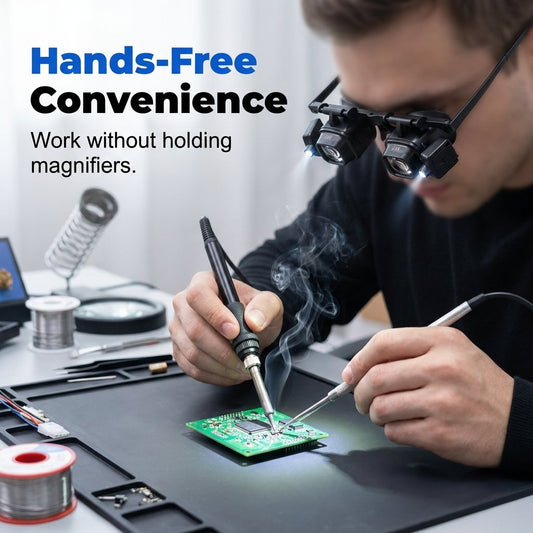 Head-Mounted Magnifier with LED Light