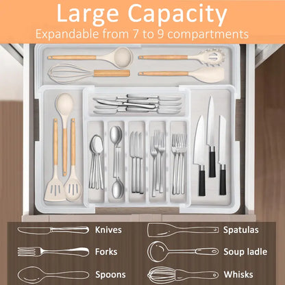 Large Capacity Expandable Utensil Drawer Organizer