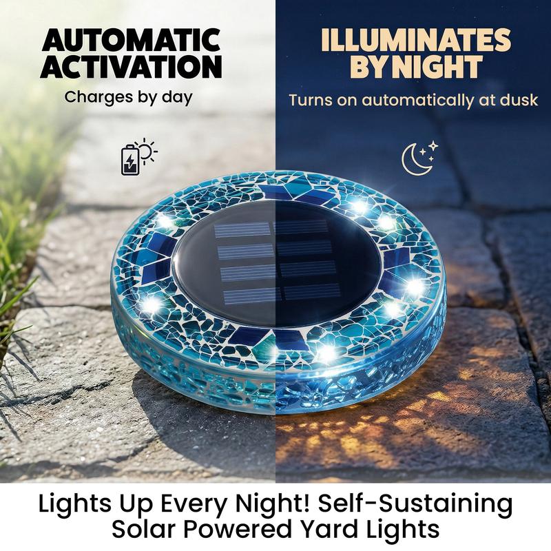✨Solar Outdoor Mosaic Disc Lights (4-Pack)