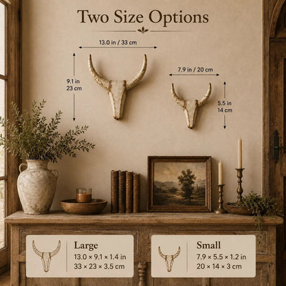 Vintage Distressed Longhorn Wall Sculpture