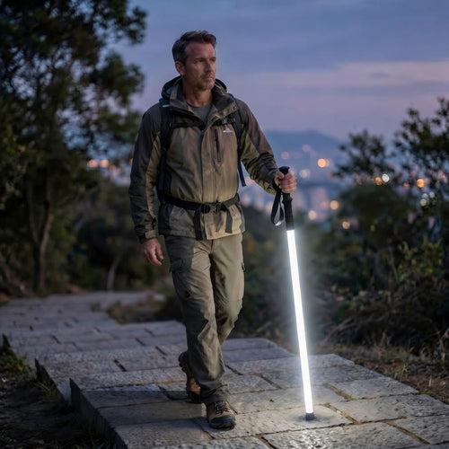 🔥Limited Time 50% Off✨Laser Saber Style Trekking Poles - Built-in LED Light Strip Hiking Sticks