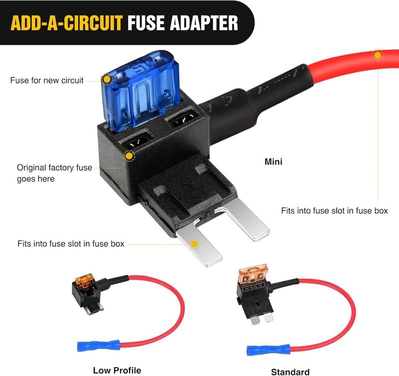 12PCS 4-Types Add-a-Circuit Fuse Tap Kit