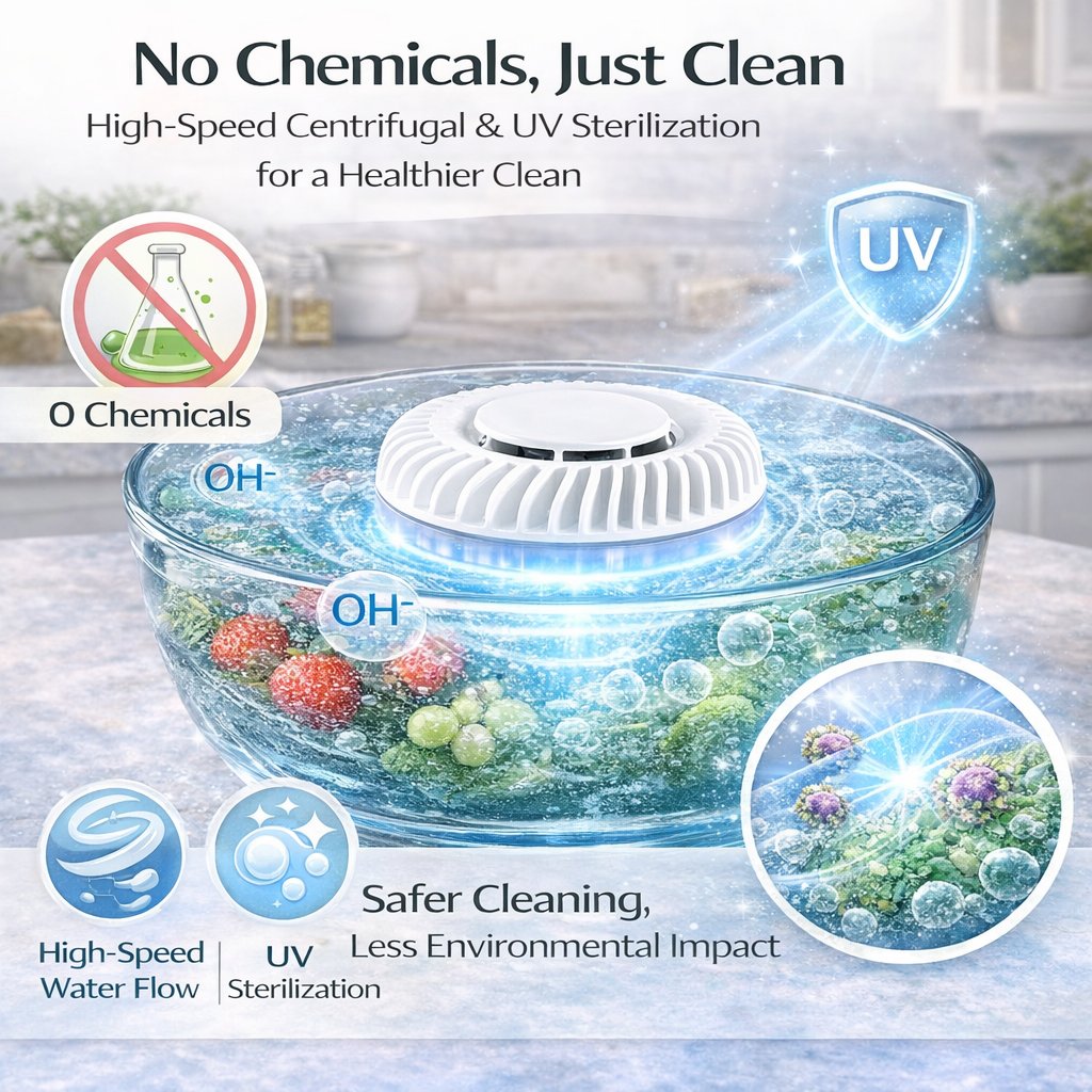 🥬 Fruit & Vegetable Washer – Chemical-Free, Removes Pesticides & Bacteria Instantly