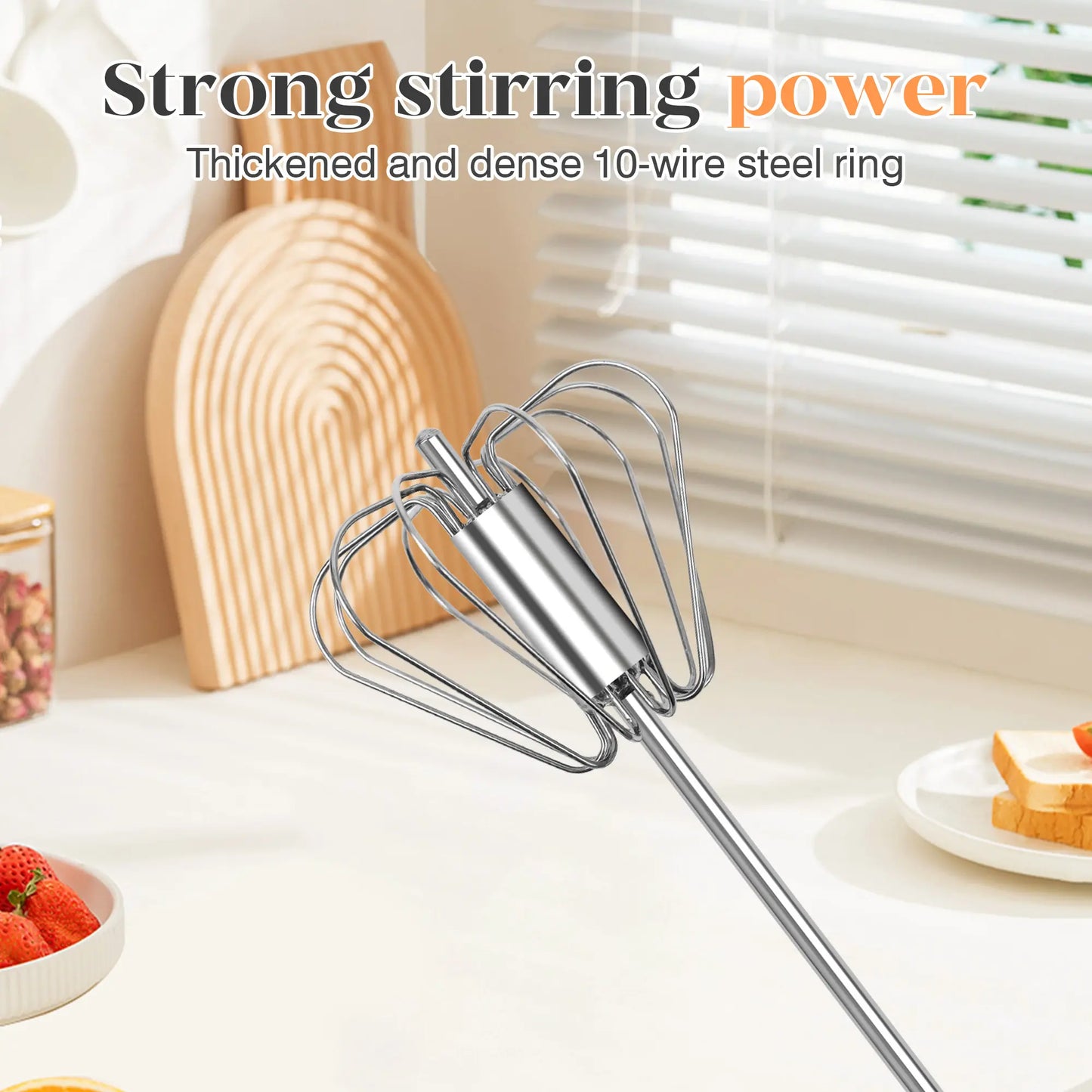 🔥  Stainless Steel Semi-Automatic Whisk