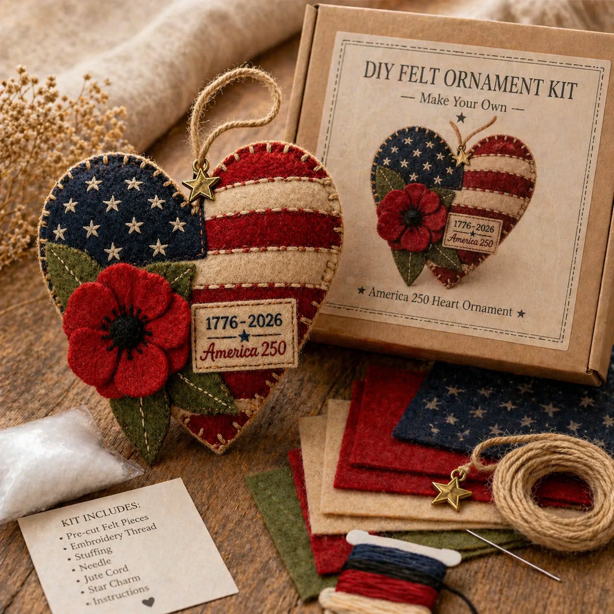 🎉DIY Patriotic flower Cross Ornament Kit