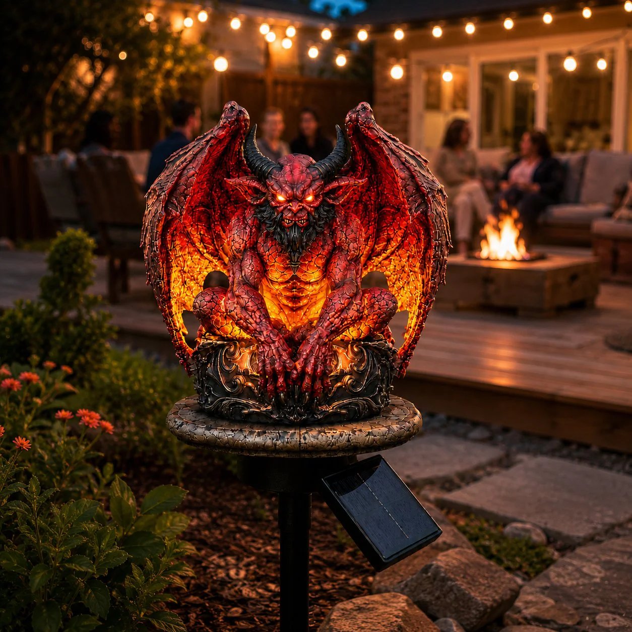 🔥 Gargoyle Guardian Solar Garden Stake Light – 🦇Glowing Gothic Outdoor Yard Decor