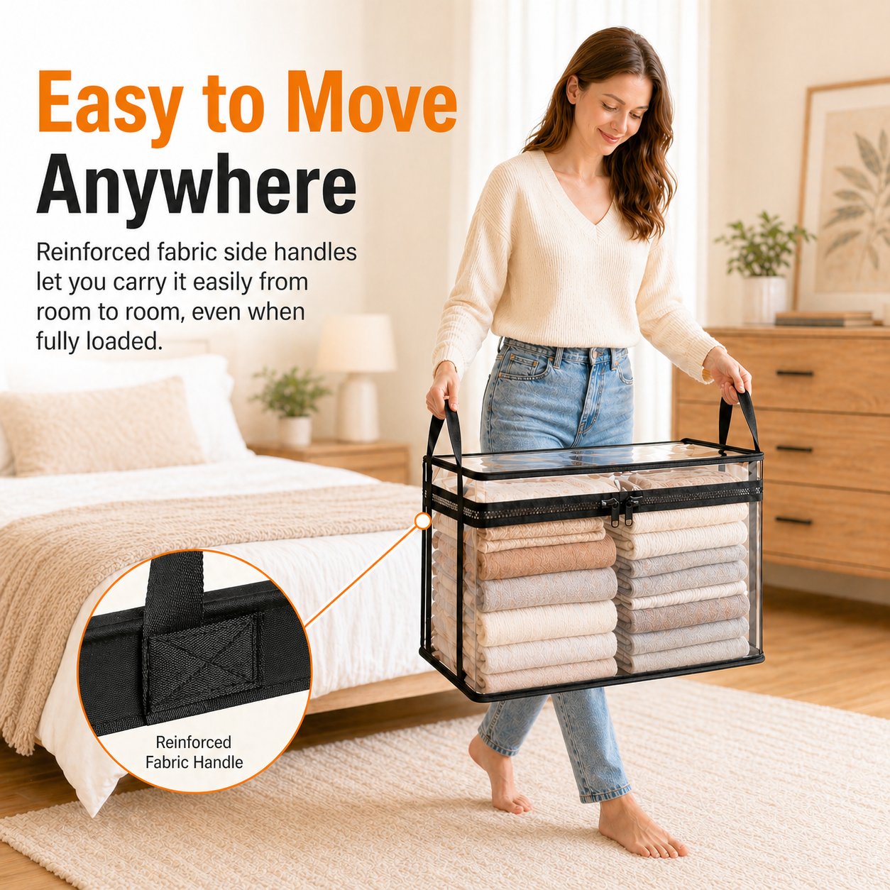 Clear PVC Storage Bins with Handles 📚for Books, Toys, Media, & Organizing