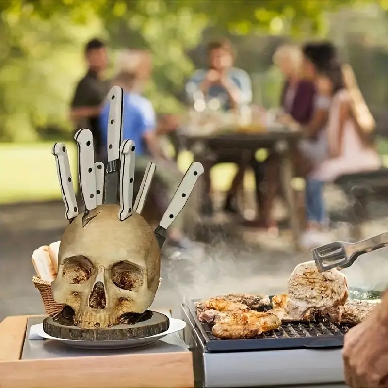 🏆 Best seller - ☠️Gothic Skull Knife Holder✨