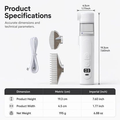 Electric Pet Flea Remover and Detangling Comb