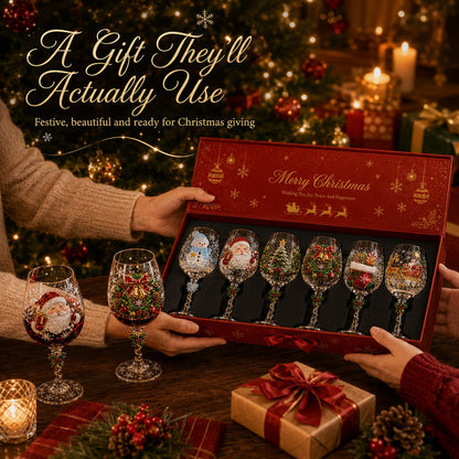 🎄🥂Christmas Wine Glass Collection Gift Box Set✨-Buy Two Get Free Shipping