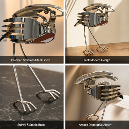 Handcrafted Scrap Metal Robin Sculpture - Unique Metal Bird Art Decor