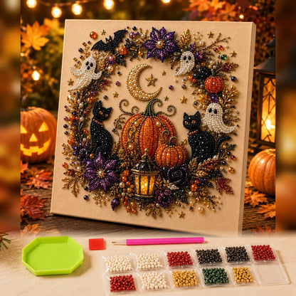 💥 Last Day 49% OFF – 👻✨ Halloween Pearl Art DIY Kit – Turn Tiny Pearls into Spooky-Cute Magic