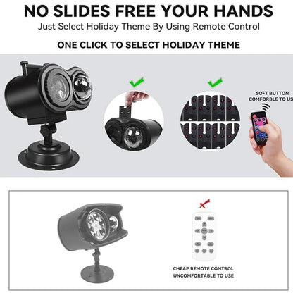 🎃💀 Create a Spooky Halloween Scene Everyone Will Remember | 10 Unique HD Projection Patterns, 32FT Ultra-Large Display