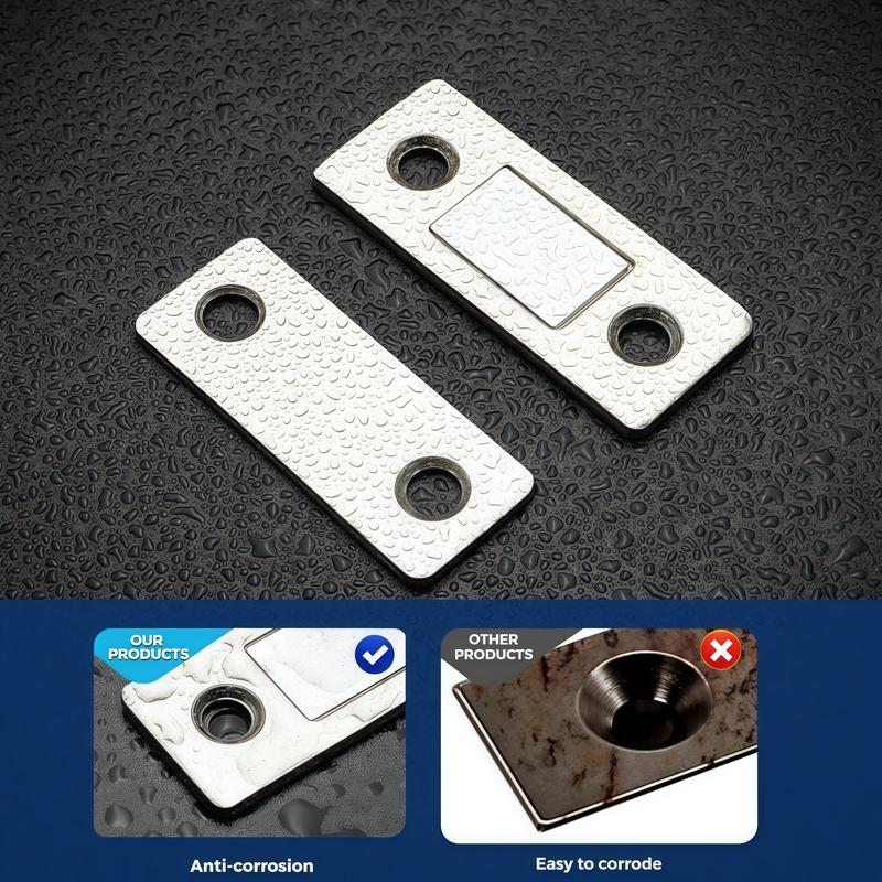 16 Pair Counts Cupboard Magnetic Catch without Punching, 3-Step Stick-On Install - No Tools Needed