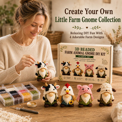 3D Beaded Gnome DIY Kit Collection