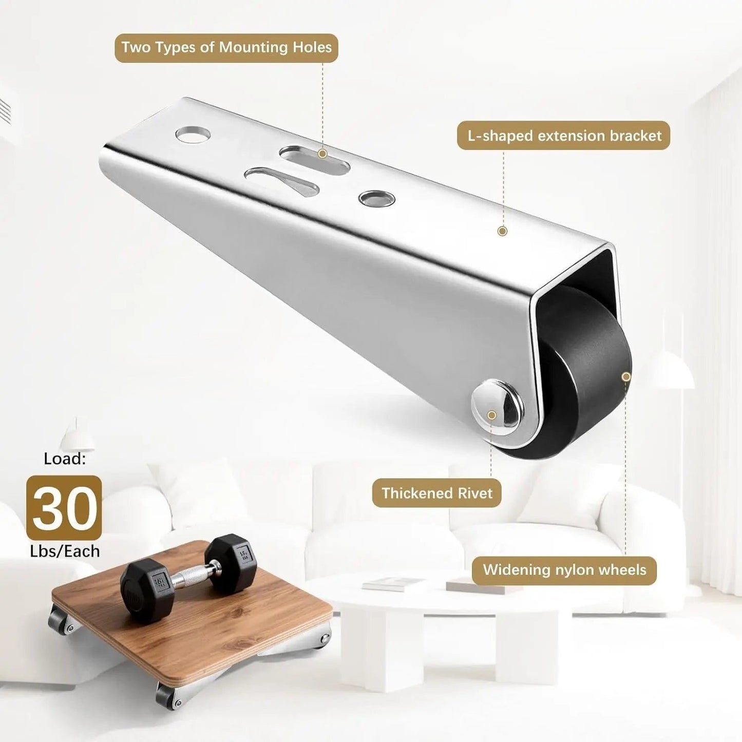 Wheel Sliding Door Bottom Guide(2 Pcs)