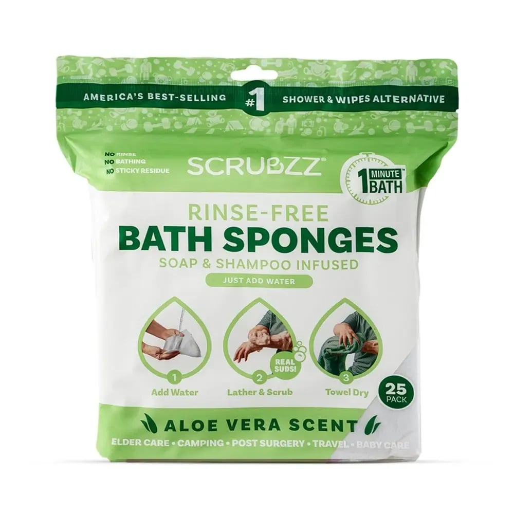 ⏰VIP Shipping Today Only⏰Disposable Rinse-Free Bathing Wipes – 25 Pack🧼