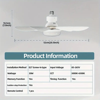 ✅Install In 3 Mins! Socket Screw-in Fan Light 2 In 1✨