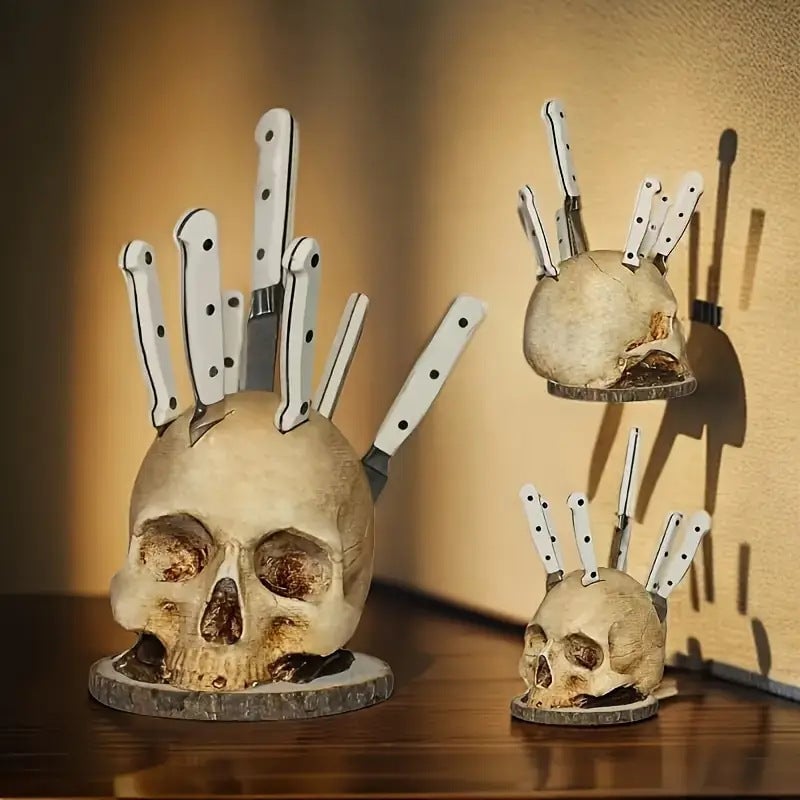 🏆 Best seller - ☠️Gothic Skull Knife Holder✨