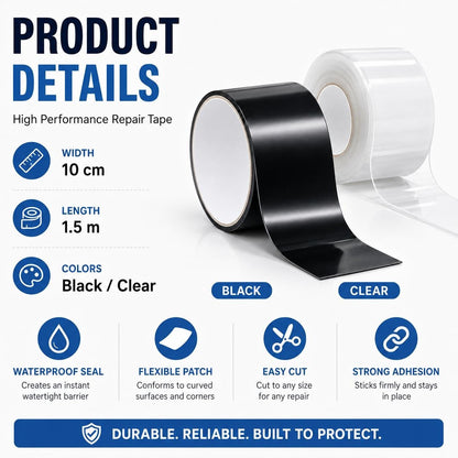 💧 Waterproof Repair  – Self-Adhesive PVC Leak Sealing Tape for Pipes, Hoses, Buckets & Outdoor Repairs