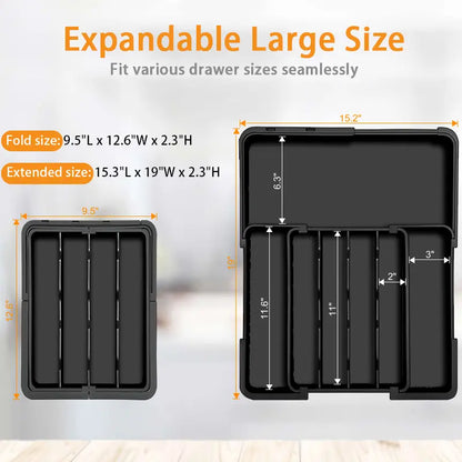 Large Capacity Expandable Utensil Drawer Organizer