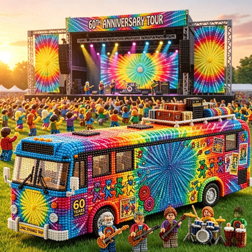Deadhead Tour Psychedelic Rainbow Bus DIY Bead Kit | 60th Anniversary Collector Handmade Craft Set