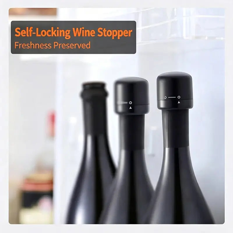 Vacuum Wine Stopper — Reusable Leakproof Bottle Sealer for Wine & Champagne