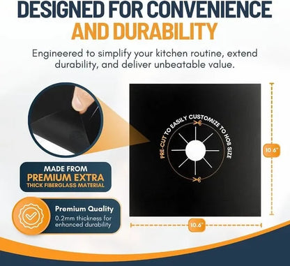 🎉🥘 Reusable Gas Stove Burner Liners♻️ (Set of 4)