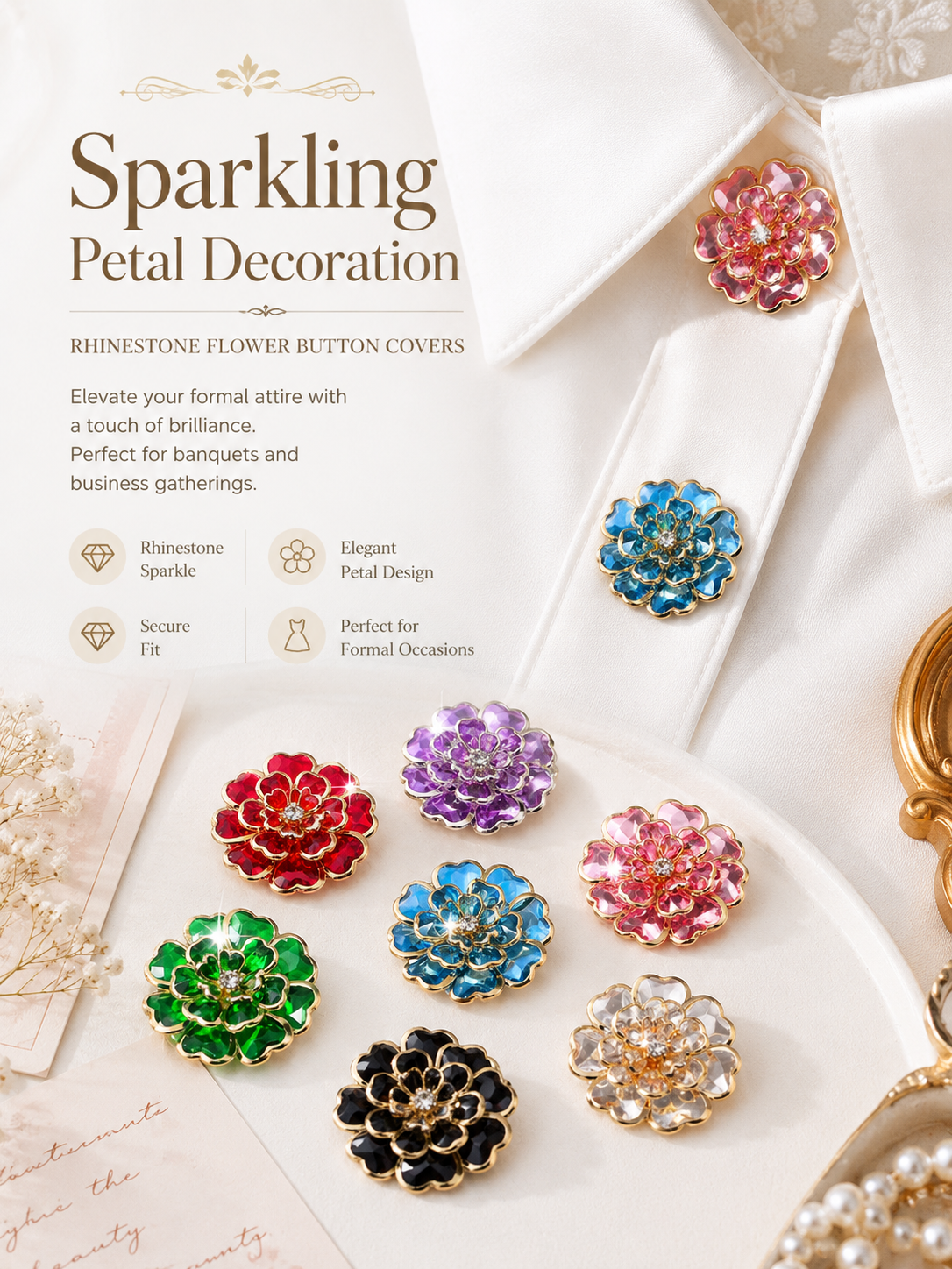 ⚡️Hot Sale｜1K+ Sold Today｜Sparkly Rhinestone Flower Strap