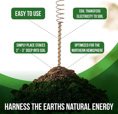 Electroculture Plant Stakes 8 Pack | Enhance Plant Growth with Natural Energy | Eco-Friendly, Copper Garden Stakes for Vibrant, Healthy Plants