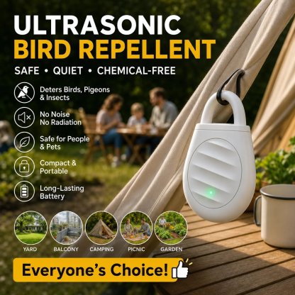 🔥Limited time offer Buy 3 get 2 free!🐦No more trouble from birds, beasts and locusts!Portable Ultrasonic Bird Repellent Keychain