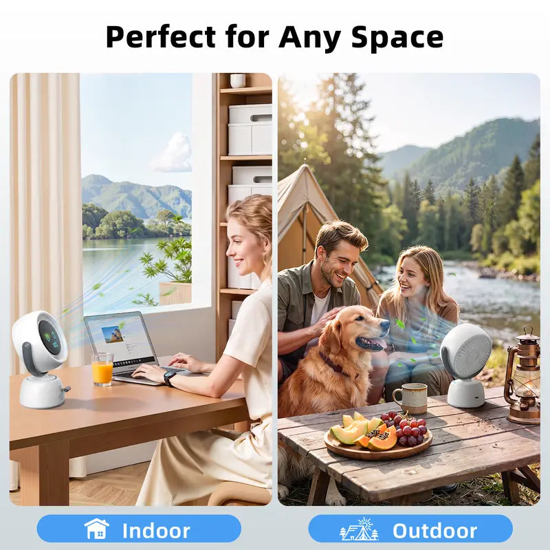 🤖 AI Human Tracking Smart Fan🎛️ Stepless Sliding Adjustment for Any Wind Speed
