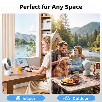 🤖 AI Human Tracking Smart Fan🎛️ Stepless Sliding Adjustment for Any Wind Speed