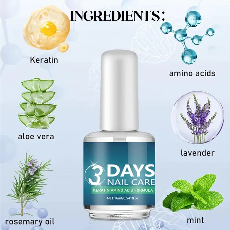 💝LAST DAY 49% OFF💝3 Days Nail Care - Keratin Amino Acid Formula, Suitable for Soft and Fragile Nails