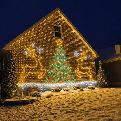 🎄✨Christmas LED House Net & Smart Outdoor Wall Curtain Light