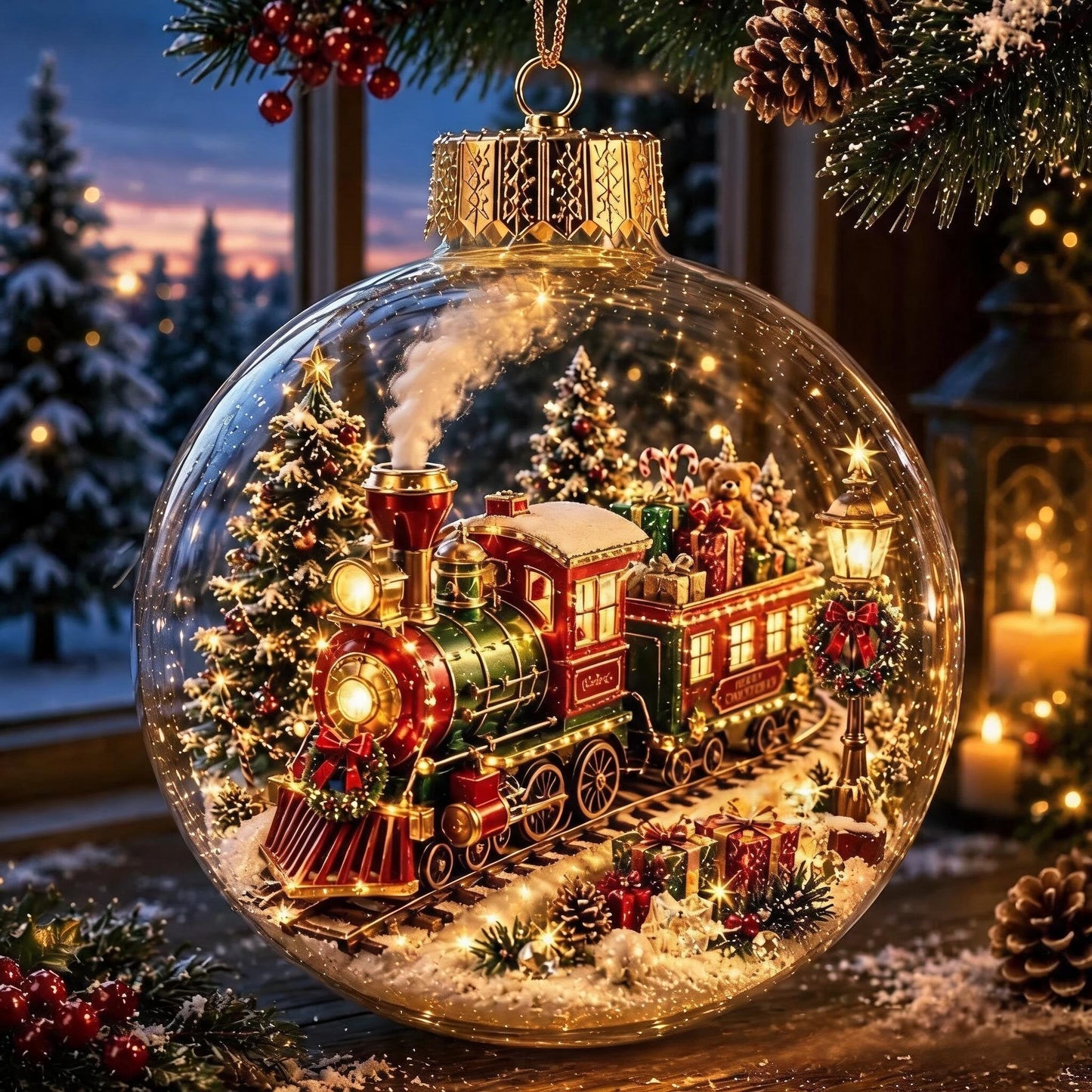 Glowing Christmas Diorama Ornament
