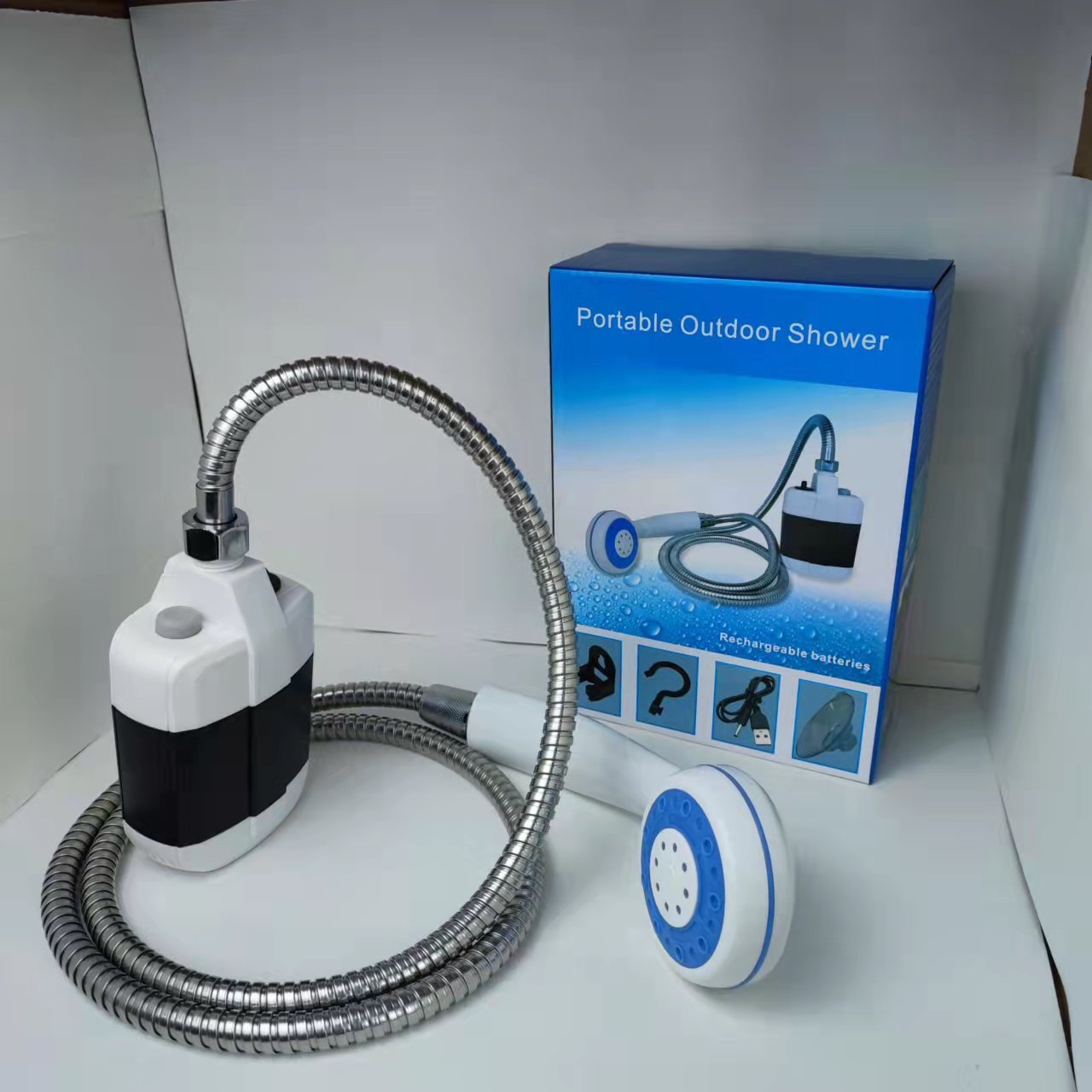 Portable Camping Shower Pump for Travel, RV, Garden & Pet Bathing