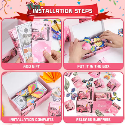 Birthday 20 Bounces Surprise Gift Box with Flying Butterfly Toys