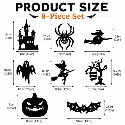🔥Last Day 50% OFF - 🎃8 Pack Halloween LED Silhouette Wall Light Stickers, Battery Powered Peel & Stick Decor Lights