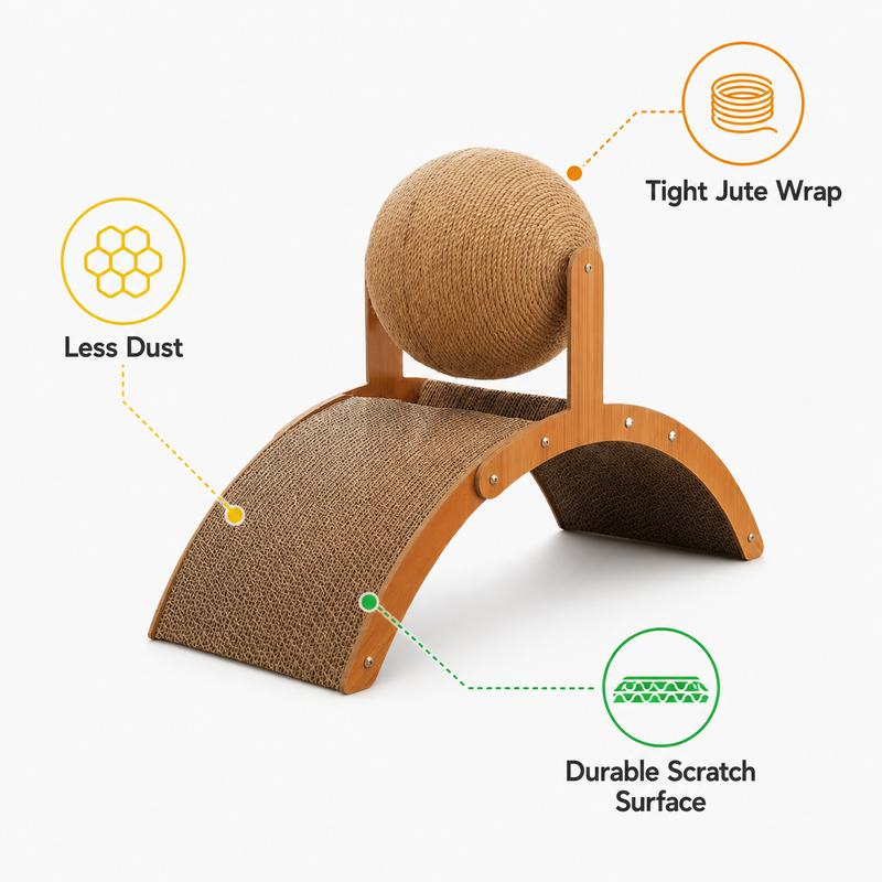 🐾Furniture-Saving Interactive Jute Ball & Arch Cat Scratcher